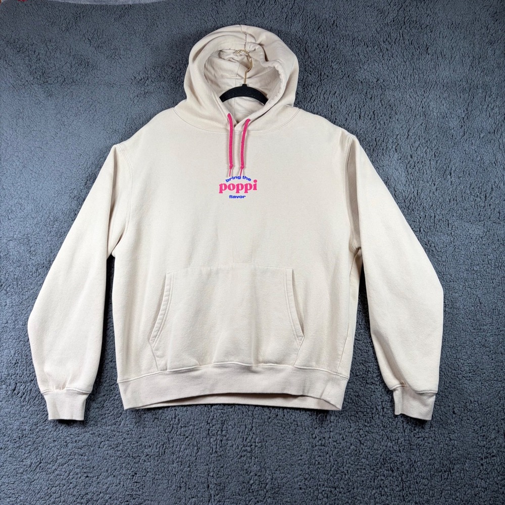 Poppi‎ x Target Ultimate Serve Hoodie Beige Stay Juicy Graphic Sweatshirt XL
